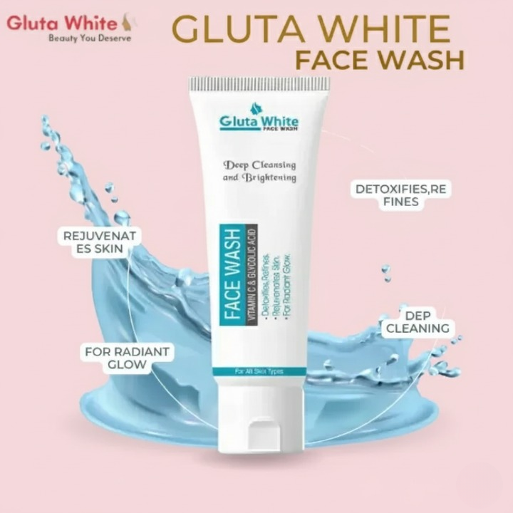 Gluta White Face Wash 100ml | Brightening & Deep Cleansing Formula for Clear, Glowing Skin | Gentle Daily Use
