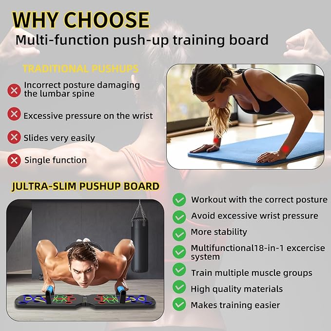 9 in 1 Push Up Board Men & Women Home Gym Body Training Equipment