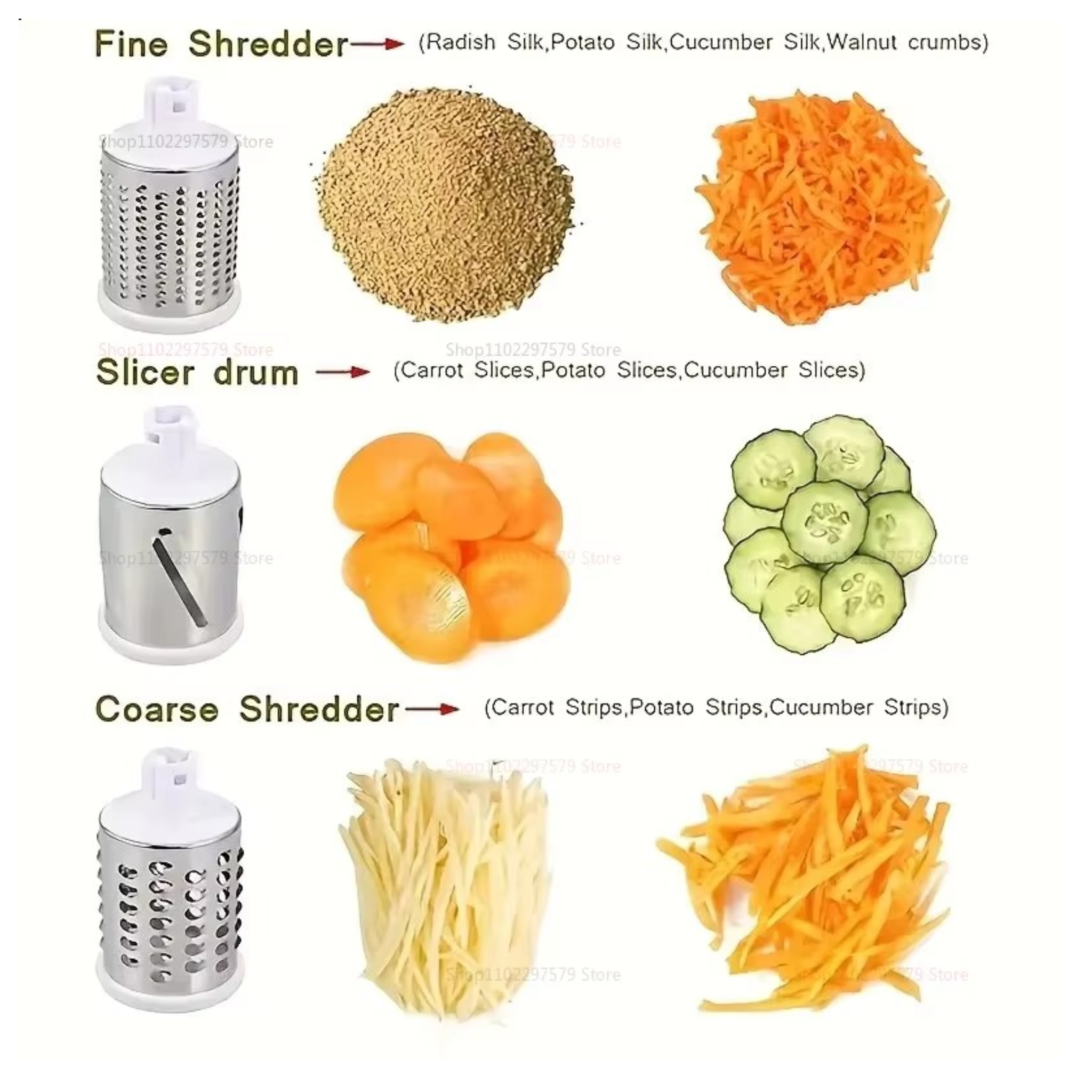 Tabletop Drum Grater Manual Vegetable Cutter & Slicer | Multifunctional Round Food Chopper, Cheese Grater & Kitchen Food Processor (Random Colors)