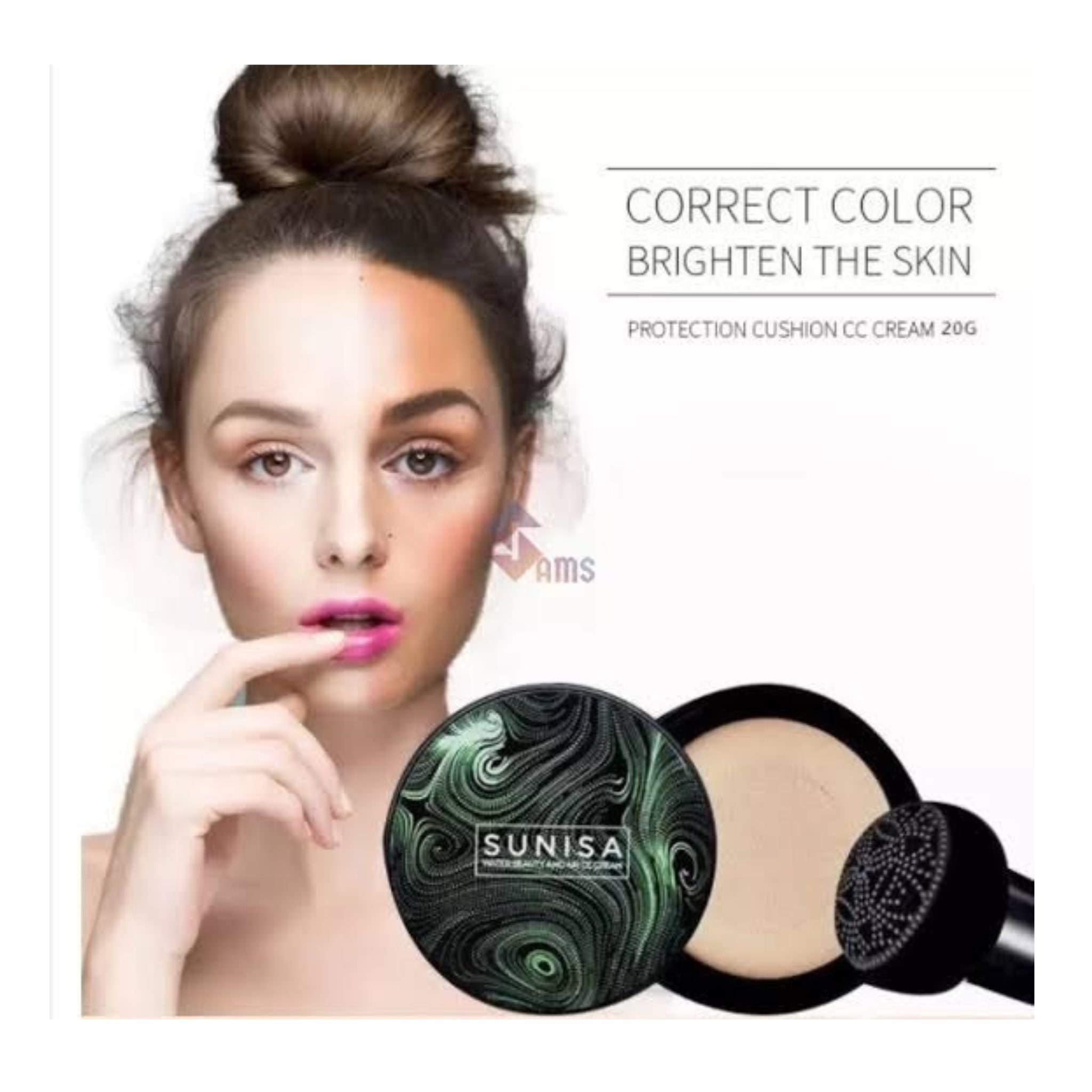 Sunisa 3-in-1 Air Cushion Foundation | BB + CC Cream | Waterproof Mushroom Head Liquid Base