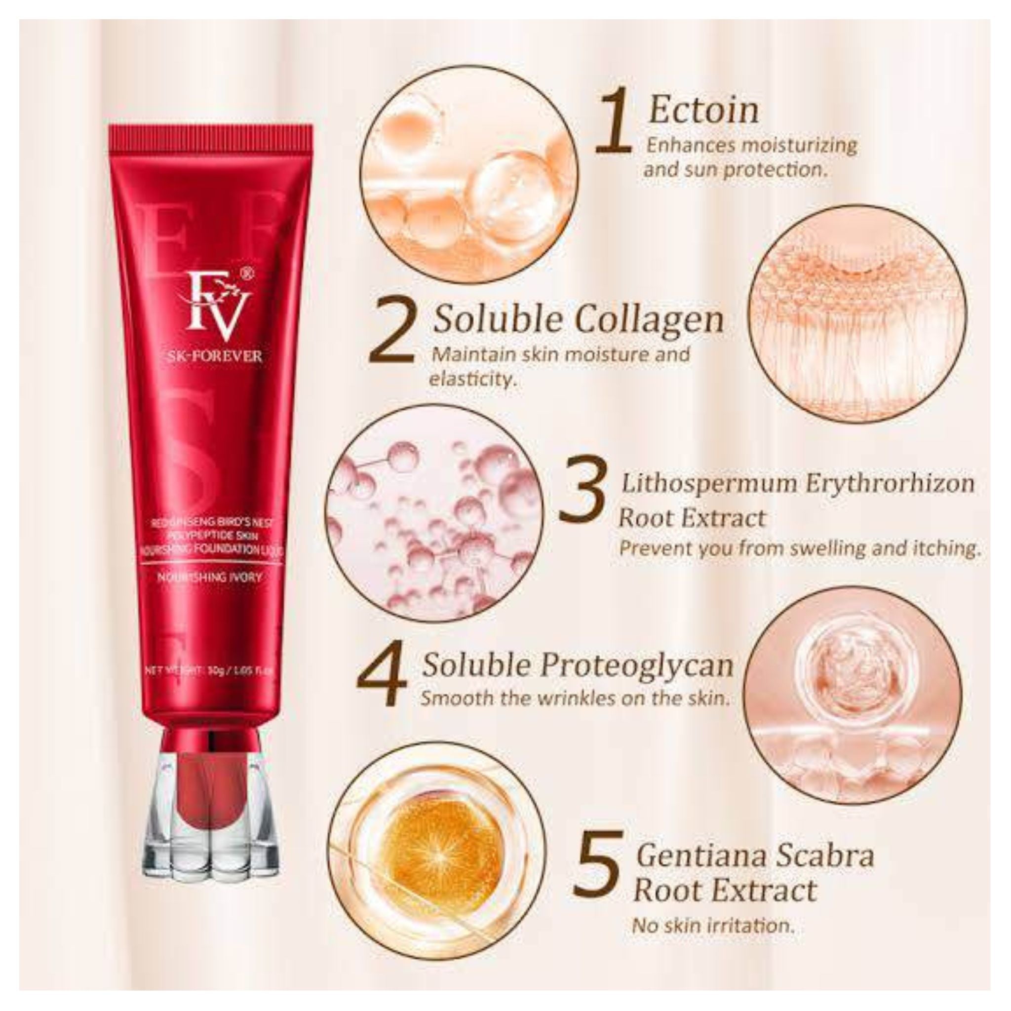 FV Oil-Control Liquid Foundation – Matte Finish, Long-Lasting Tube Foundation (30g) | Lightweight & Full Coverage Makeup