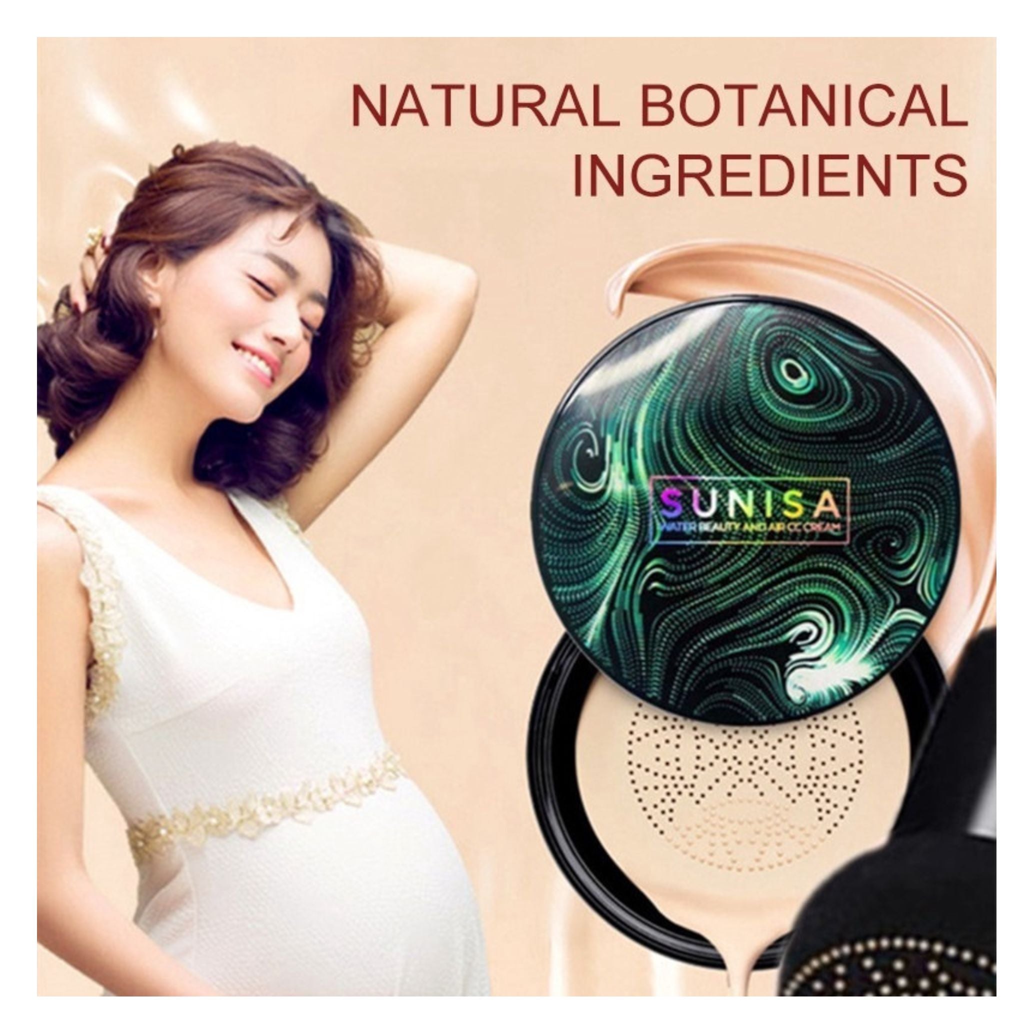 Sunisa 3-in-1 Air Cushion Foundation | BB + CC Cream | Waterproof Mushroom Head Liquid Base