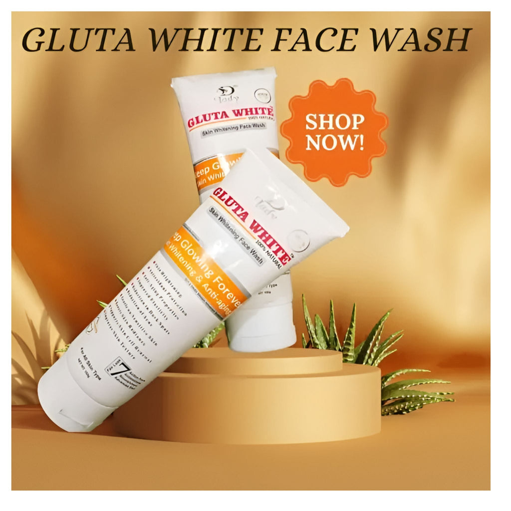 Gluta White Face Wash  Natural Whitening & Anti-Aging Cleanser for Glowing, Even-Toned Skin (100g)