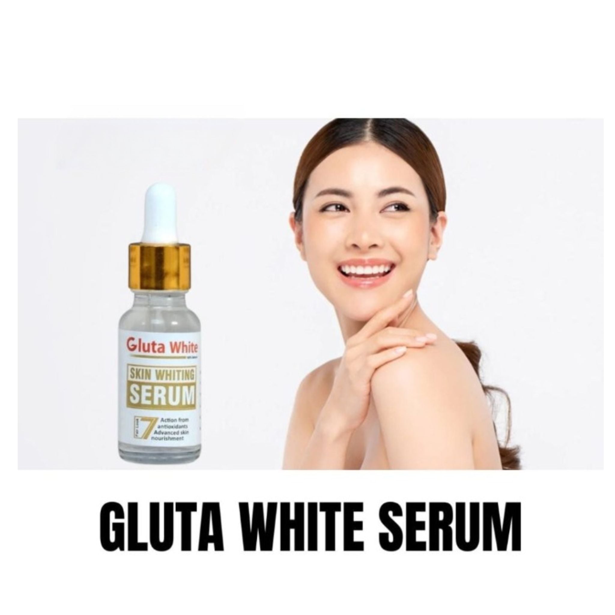 Gluta White Brightening Face Serum – Glutathione Formula for Radiant, Hydrated & Youthful Skin (30ml)