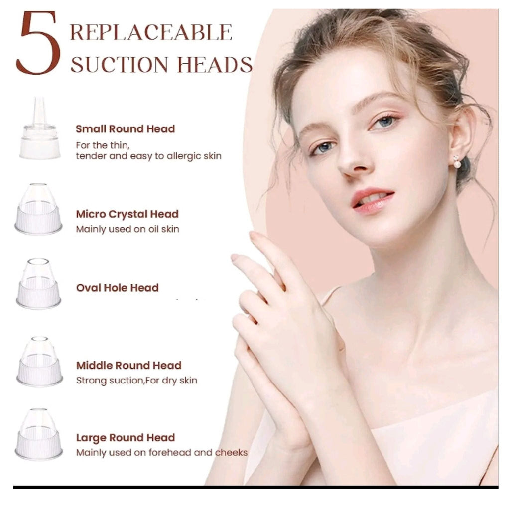 Face Vacuum Suction Blackhead Remover Pore Cleaner | Electric Deep Cleansing Tool for Nose & Face