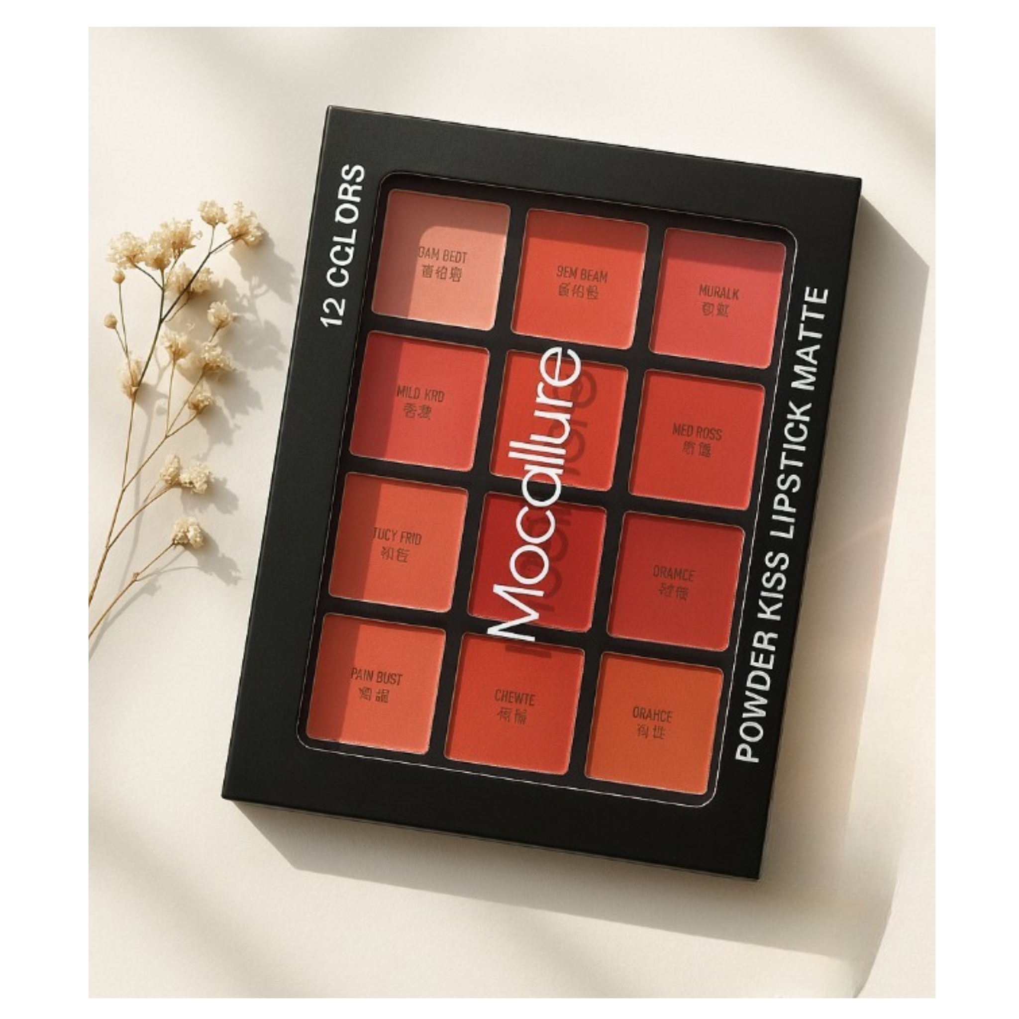 Mocallure 12-Color Lip Palette / Long-Lasting Professional Lip Kit for Every Mood