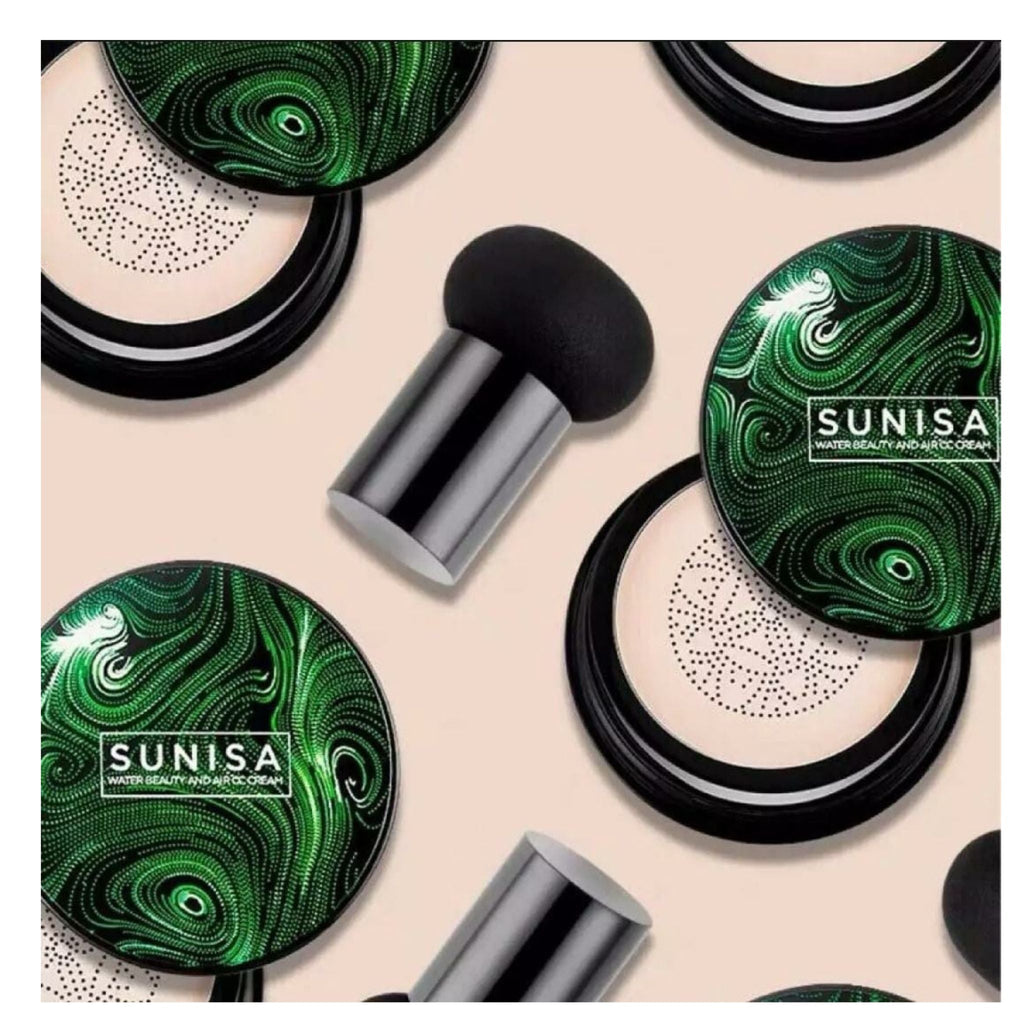 Sunisa 3-in-1 Air Cushion Foundation | BB + CC Cream | Waterproof Mushroom Head Liquid Base