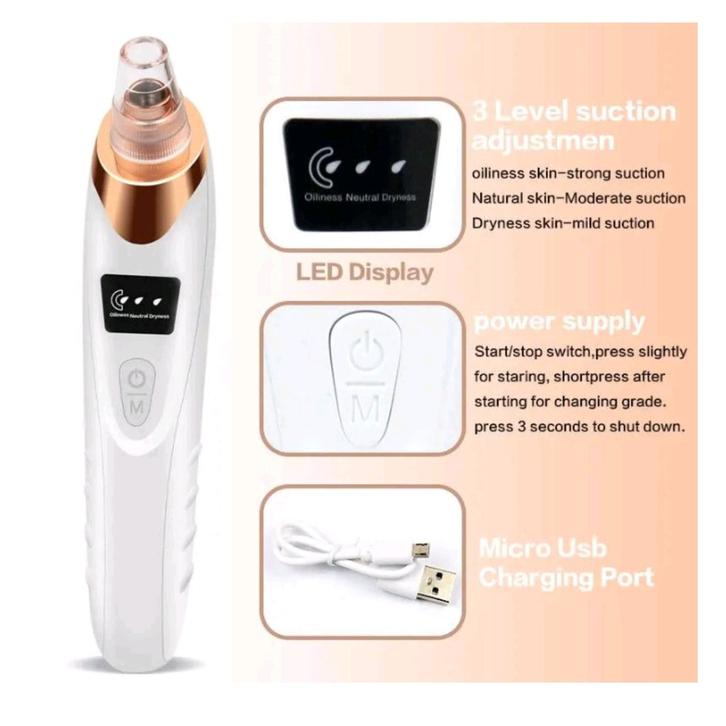 Face Vacuum Suction Blackhead Remover Pore Cleaner | Electric Deep Cleansing Tool for Nose & Face