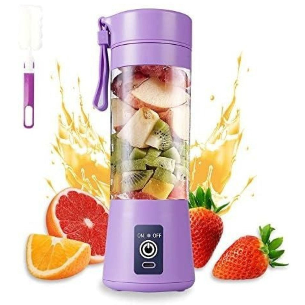 Rechargeable Portable Mini Juicer Blender – 6 Blades, 380ml  Outdoor Juicing Cup [Random Color] With Box