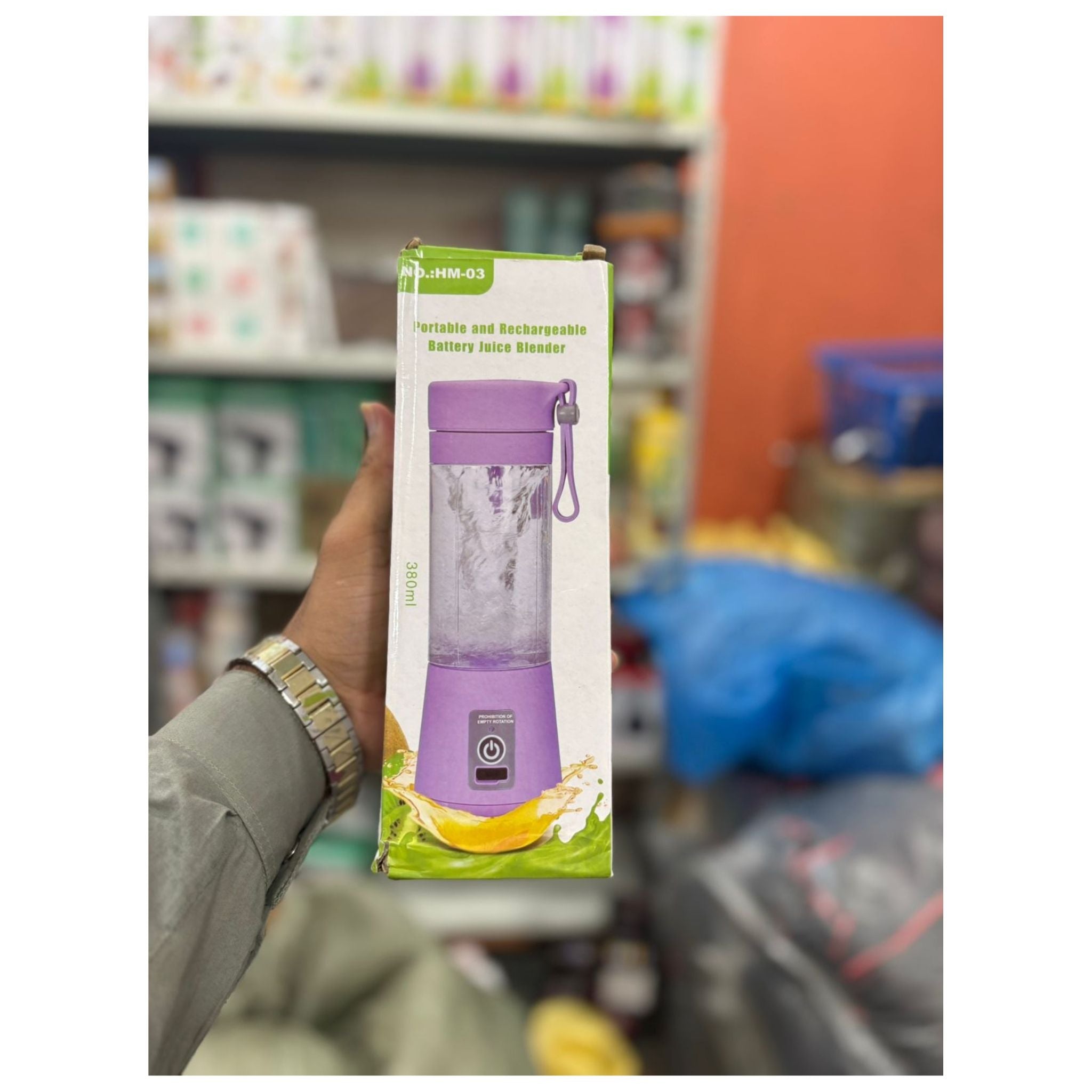 Rechargeable Portable Mini Juicer Blender – 6 Blades, 380ml  Outdoor Juicing Cup [Random Color] With Box