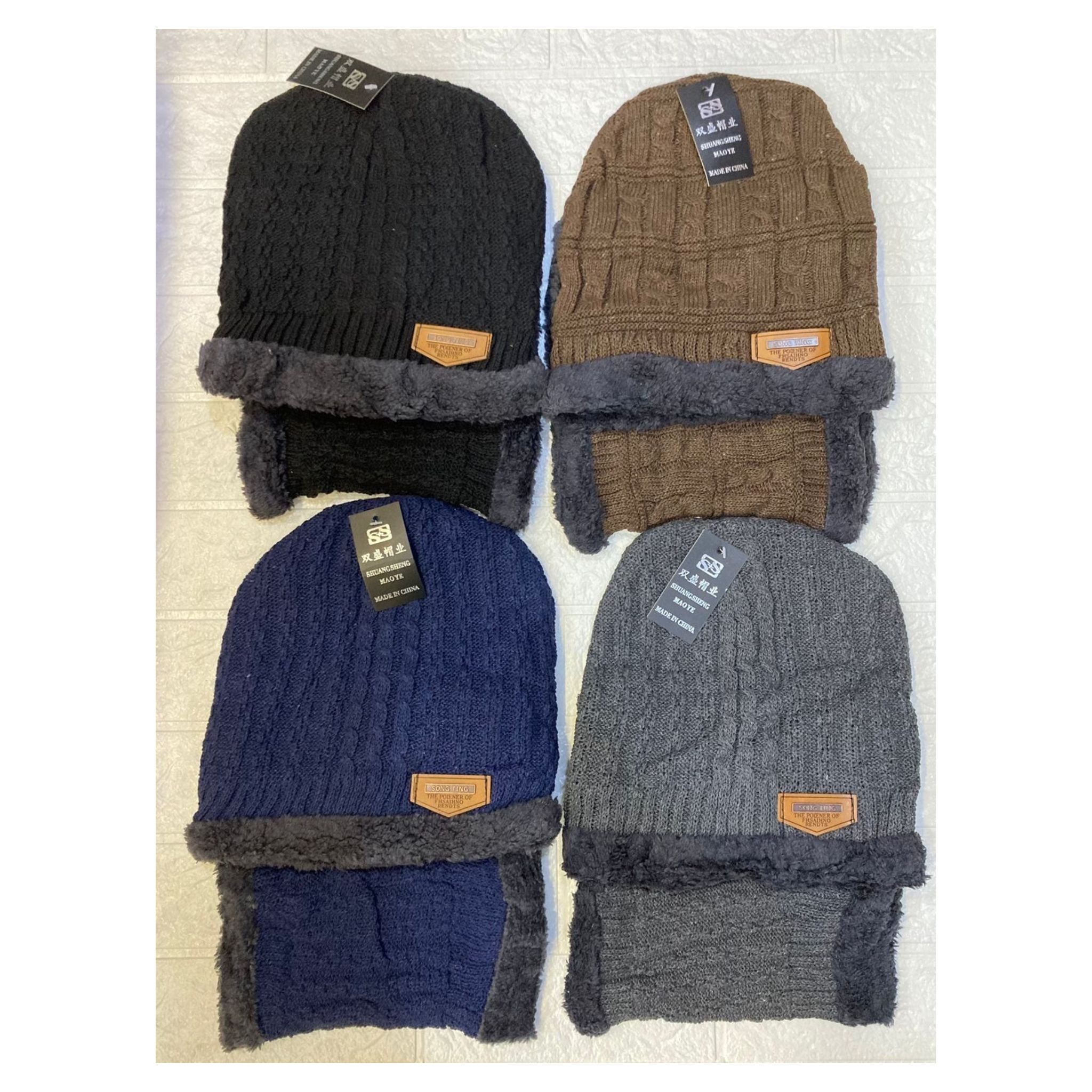 New Stylish Cotton Beanie Set (2-Piece: Cap + Neck Warmer) – Winter Comfort & Style