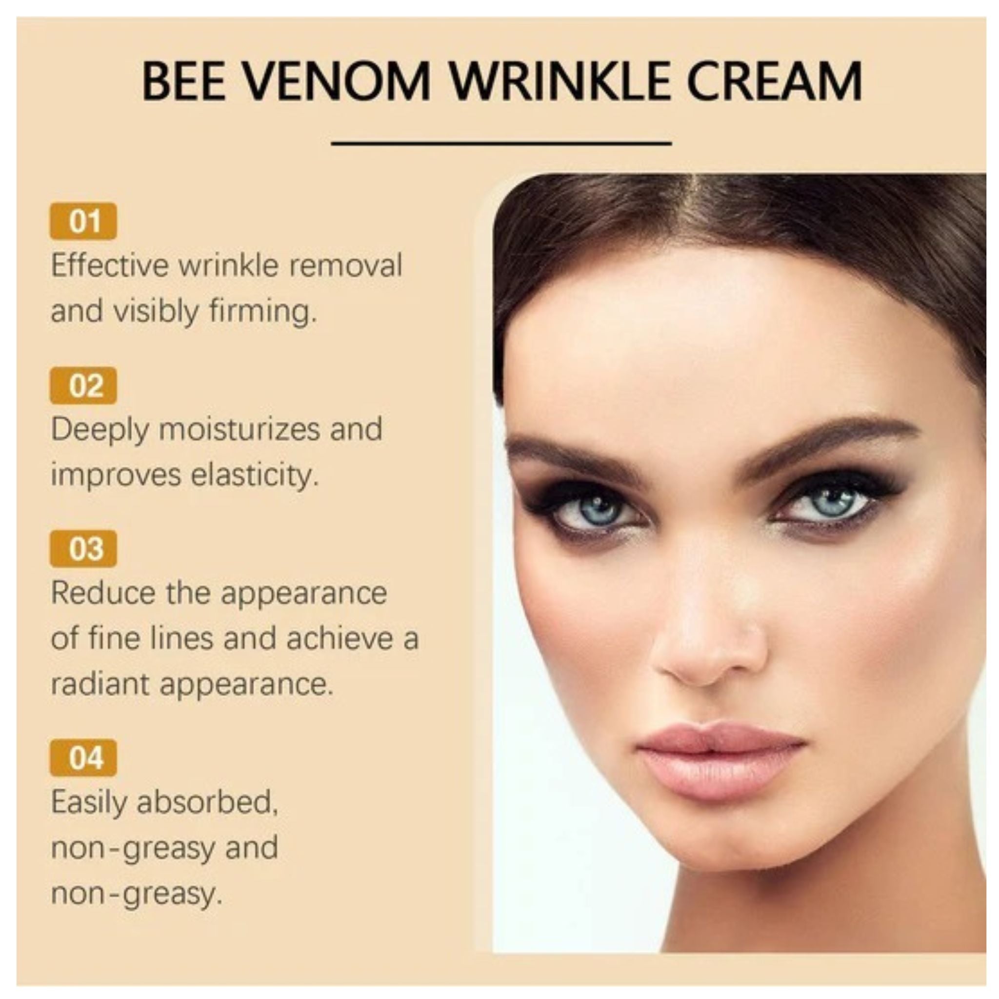 Bee Venom Botox Face Cream – Anti-Aging, Whitening & Deep Moisturizing Skincare for Smooth, Radiant Skin
