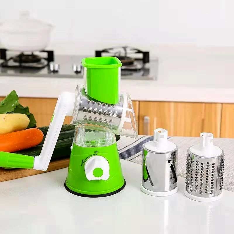 Tabletop Drum Grater Manual Vegetable Cutter & Slicer | Multifunctional Round Food Chopper, Cheese Grater & Kitchen Food Processor (Random Colors)