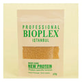 Bioplex Istanbul hair care product packaging with green text on a beige background