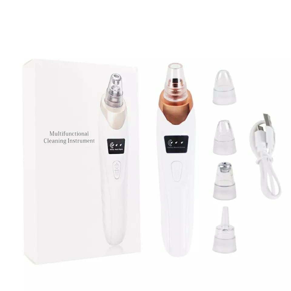Blackhead remover kit with different suction heads and USB rechargeable feature