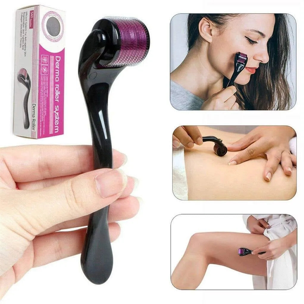 using derma roller on face for acne scars and skin rejuvenation