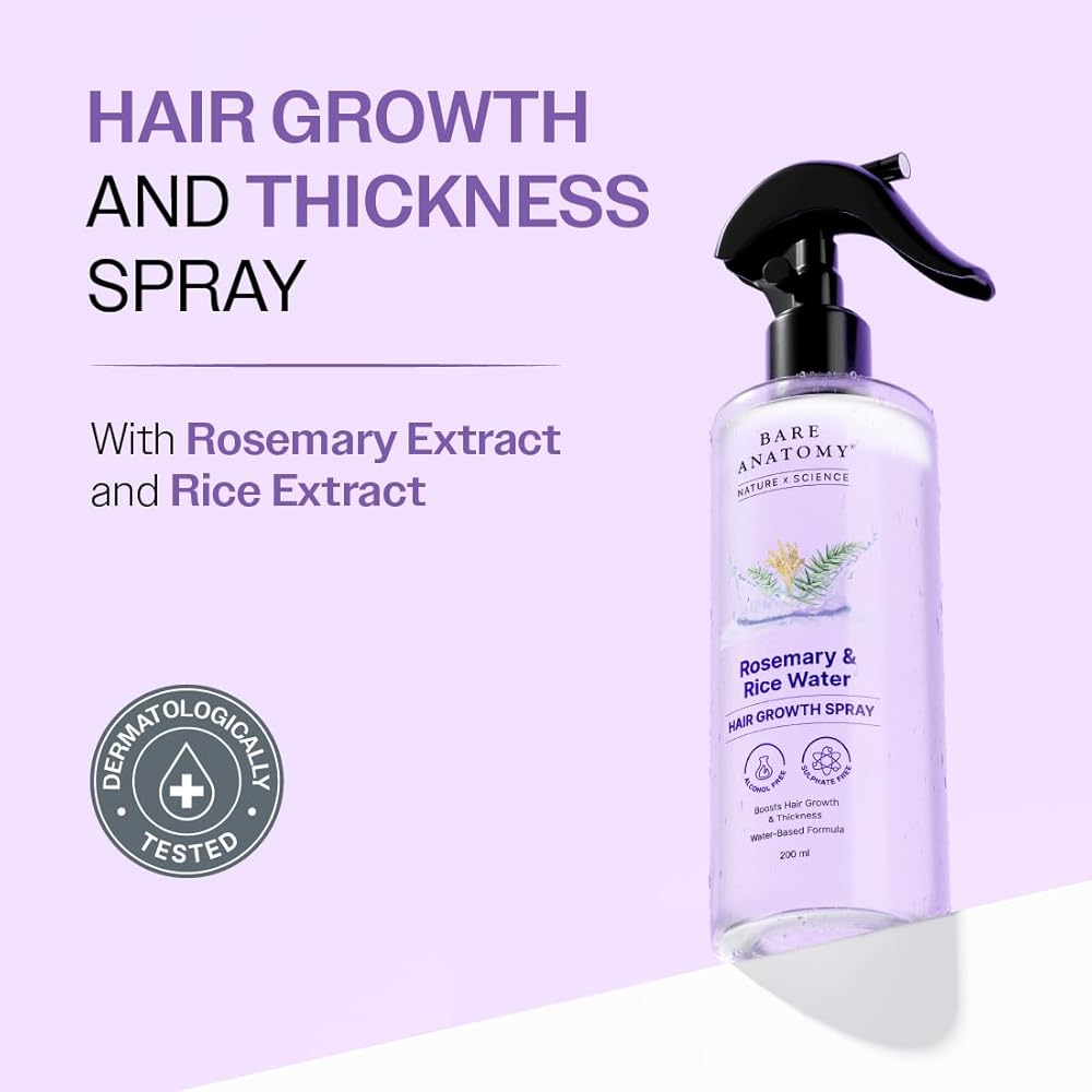 Rosemary & Rice Water Hair Growth Spray in Pakistan – Anti Hair Fall & Hair Thickening Solution (200ml)