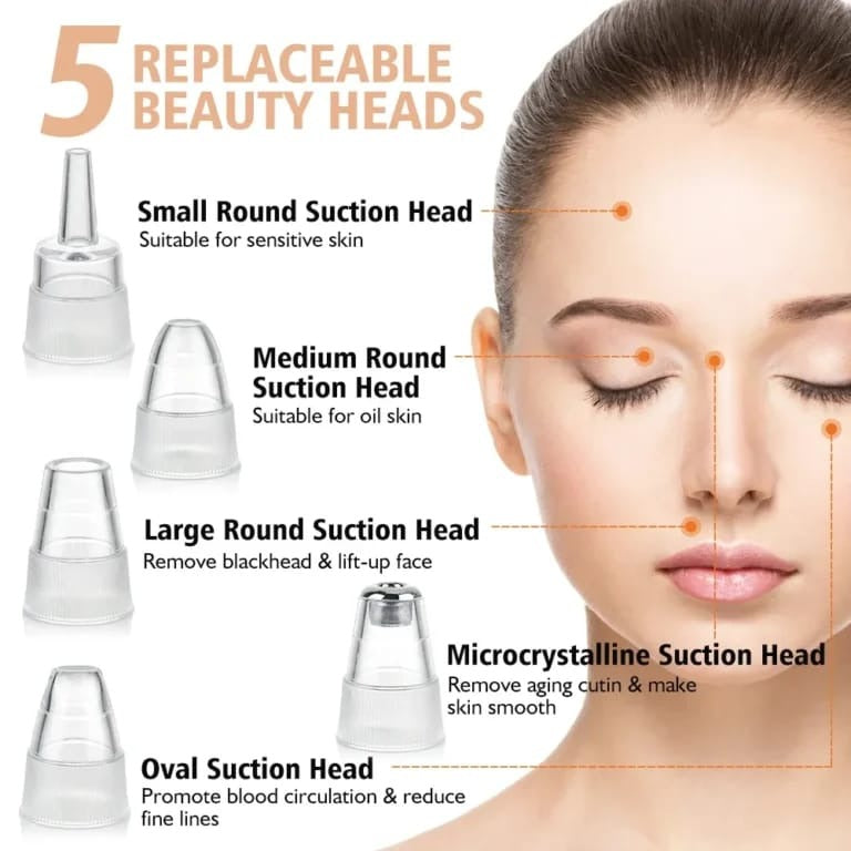 Face vacuum blackhead remover for deep pore cleaning and acne removal