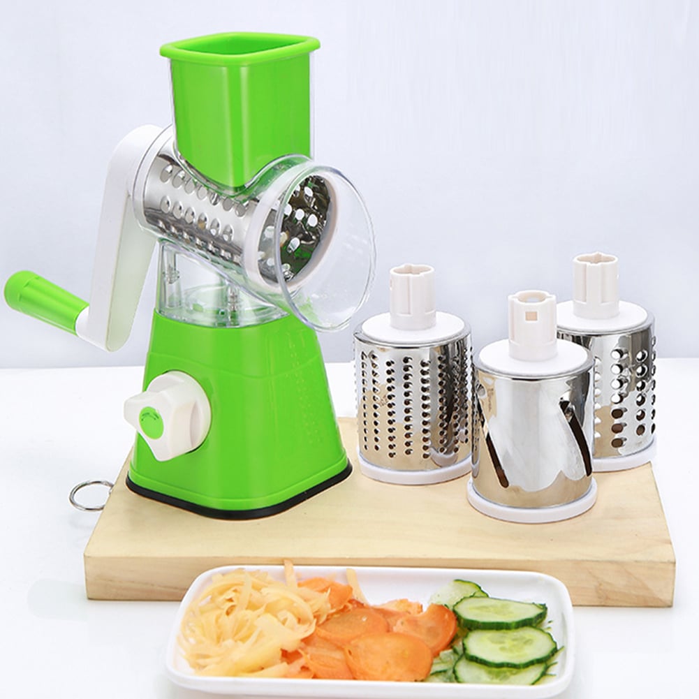 Tabletop Drum Grater Manual Vegetable Cutter & Slicer | Multifunctional Round Food Chopper, Cheese Grater & Kitchen Food Processor (Random Colors)